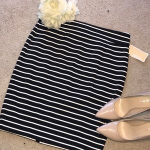 Navy and White Striped Pencil Skirt 💙✨